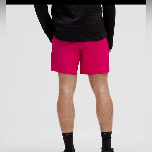 LULULEMON NWT Pace Breaker Linerless Short Men's Pink Athletic